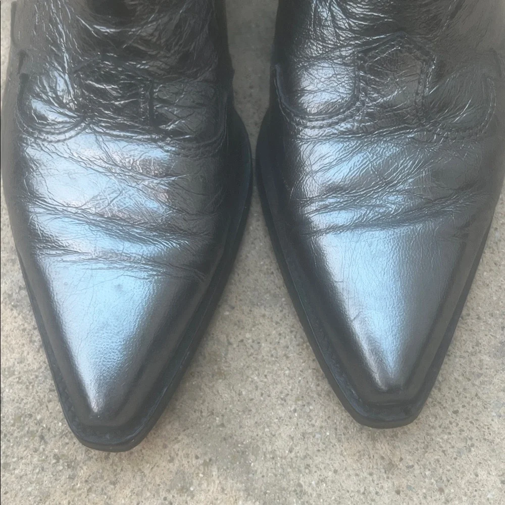 Sam Edelman Winona Shimey Metallic Weterm Ankle Cowgirl Bootie Size 7.5